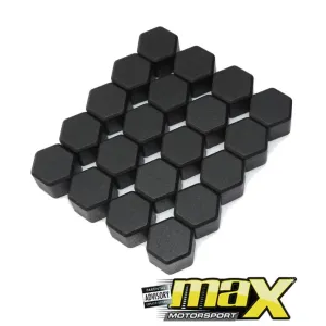 17mm - Silicone Protective Wheel Nut Covers (Black)