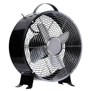 26cm 2-Speed Electric Table Desk Fan w/ Safety Guard Anti-Slip Feet Portable Personal Cooling Fan Home Office Bedroom Black