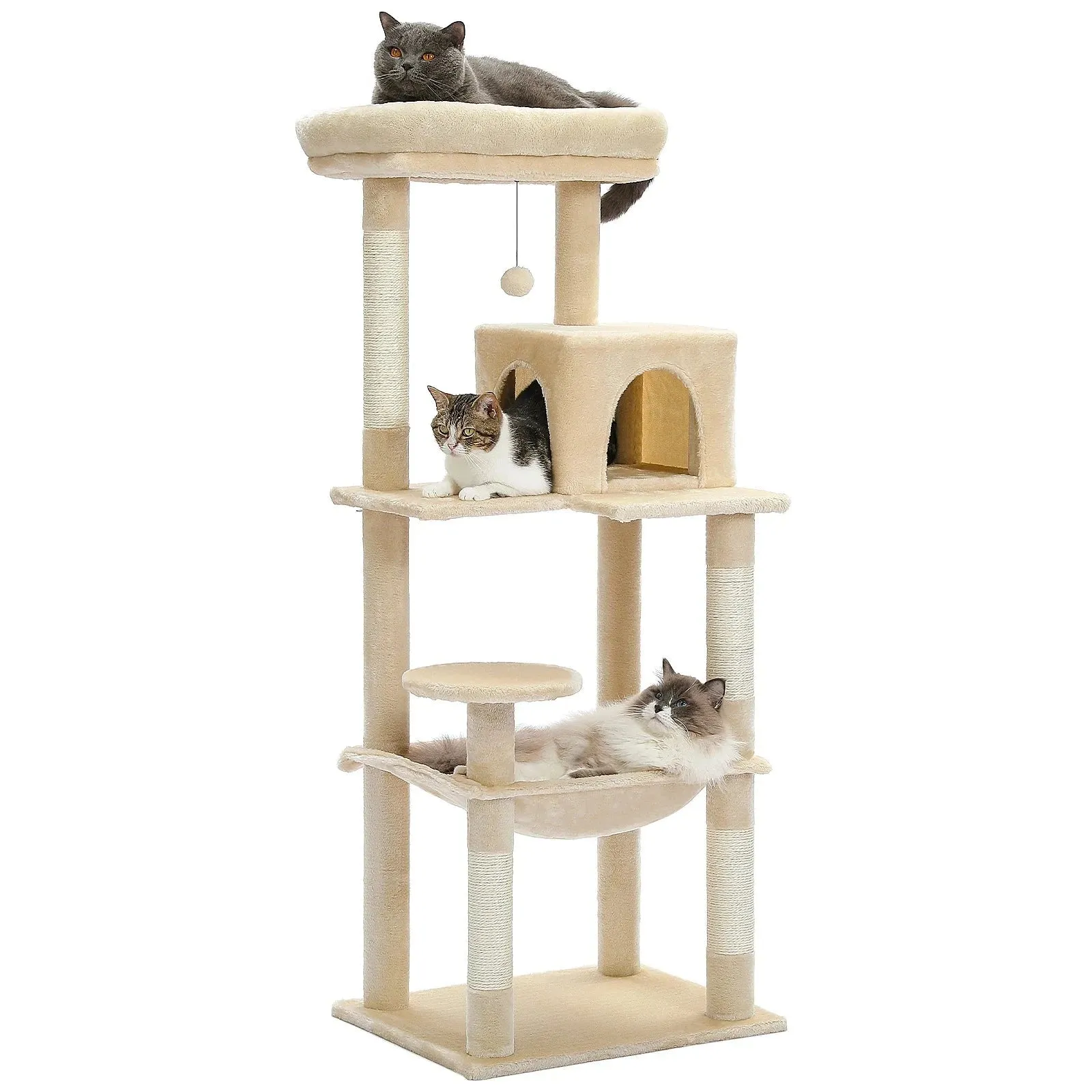 5-Level Cat Tree Tower with Hammock and Perch