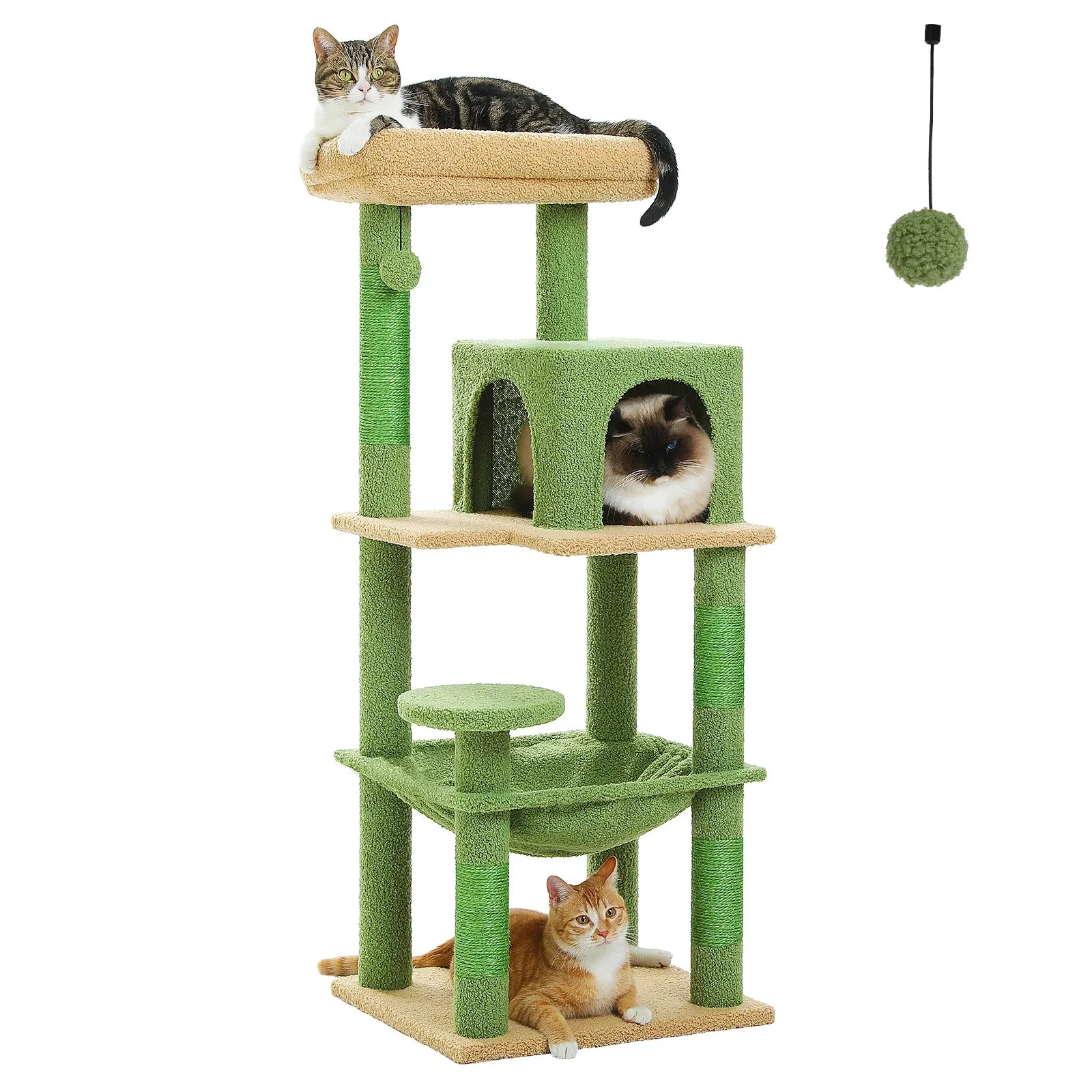 5-Level Indoor Cat Tree with Metal Frame and Top Perch