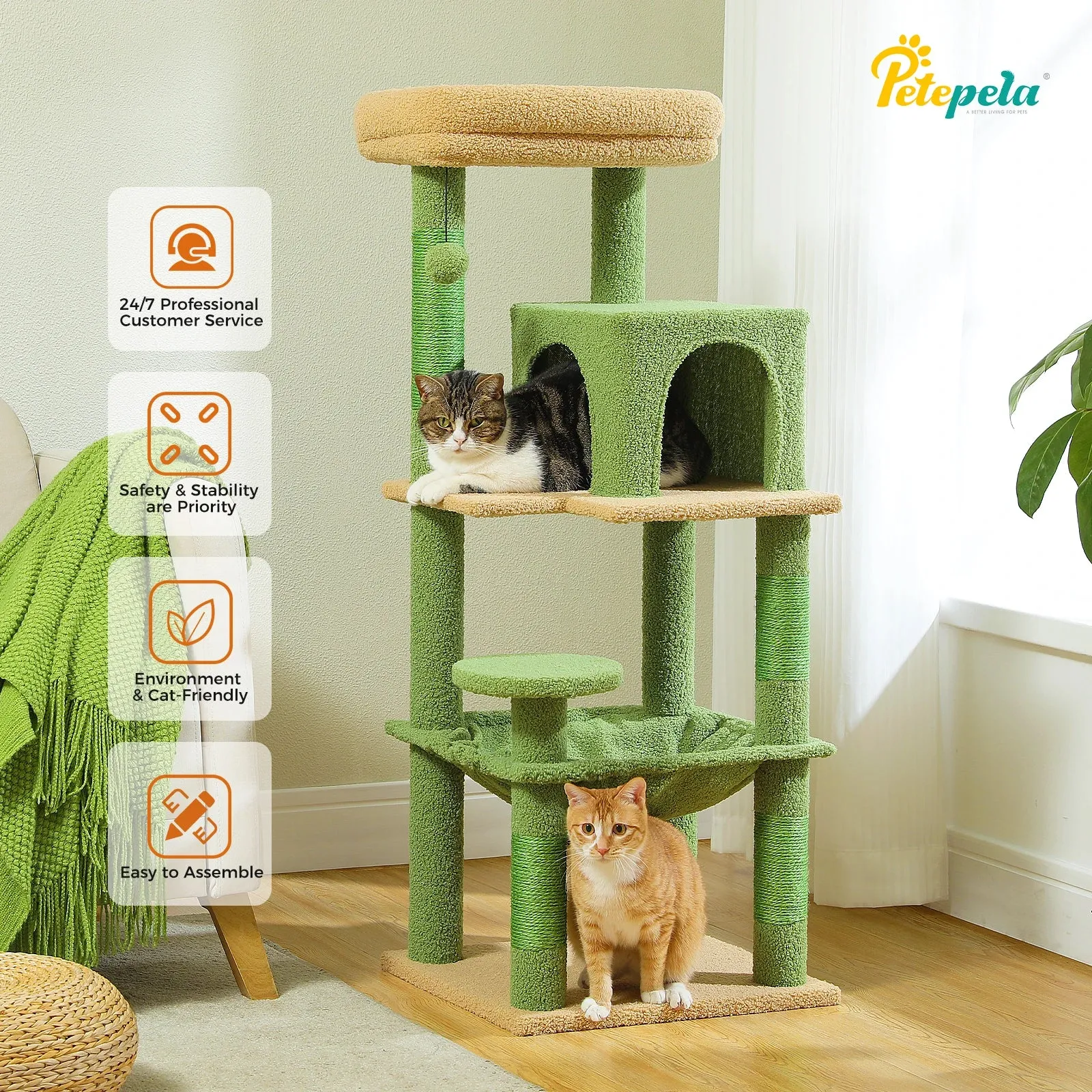 5-Level Indoor Cat Tree with Metal Frame and Top Perch