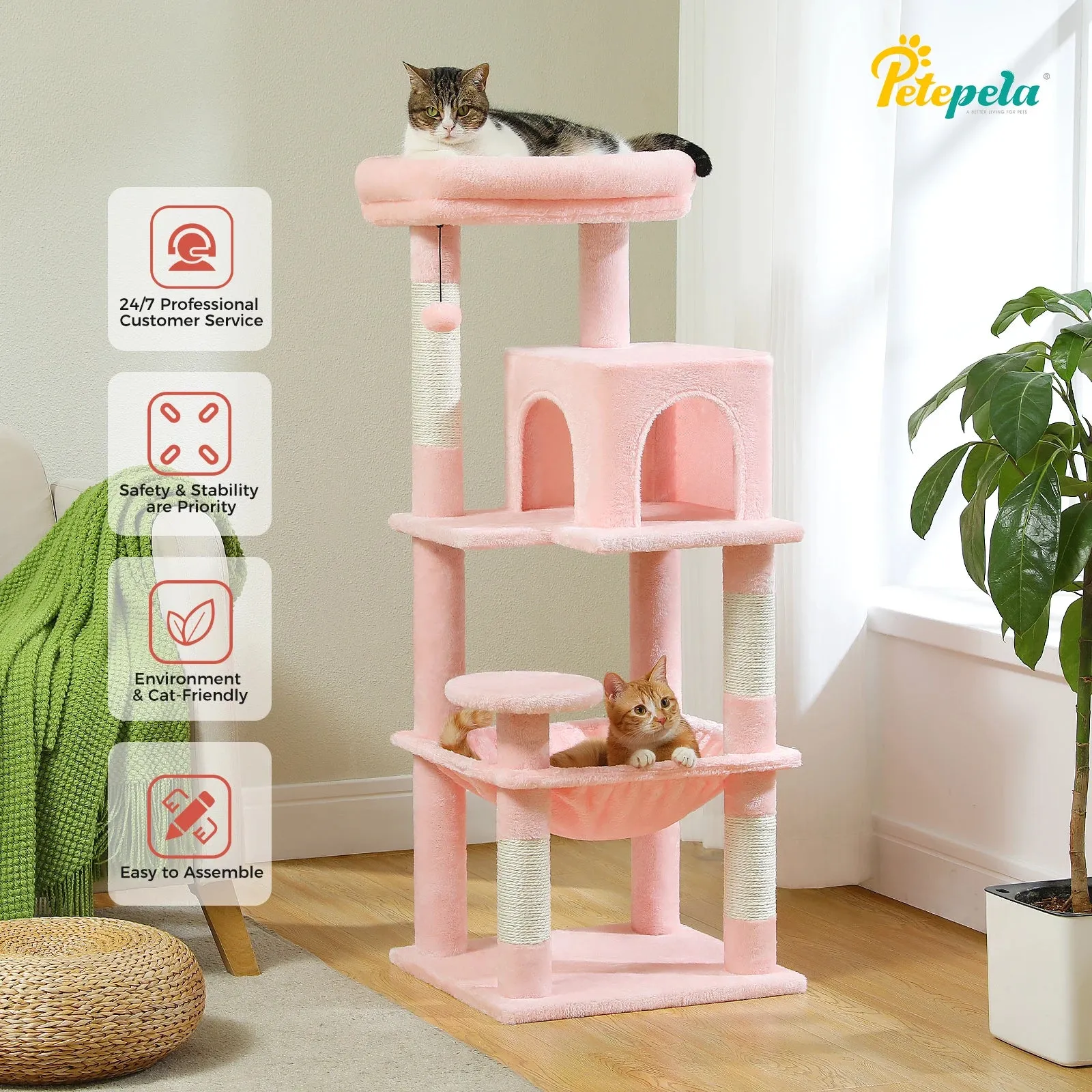 5-Level Indoor Cat Tree with Metal Frame and Top Perch