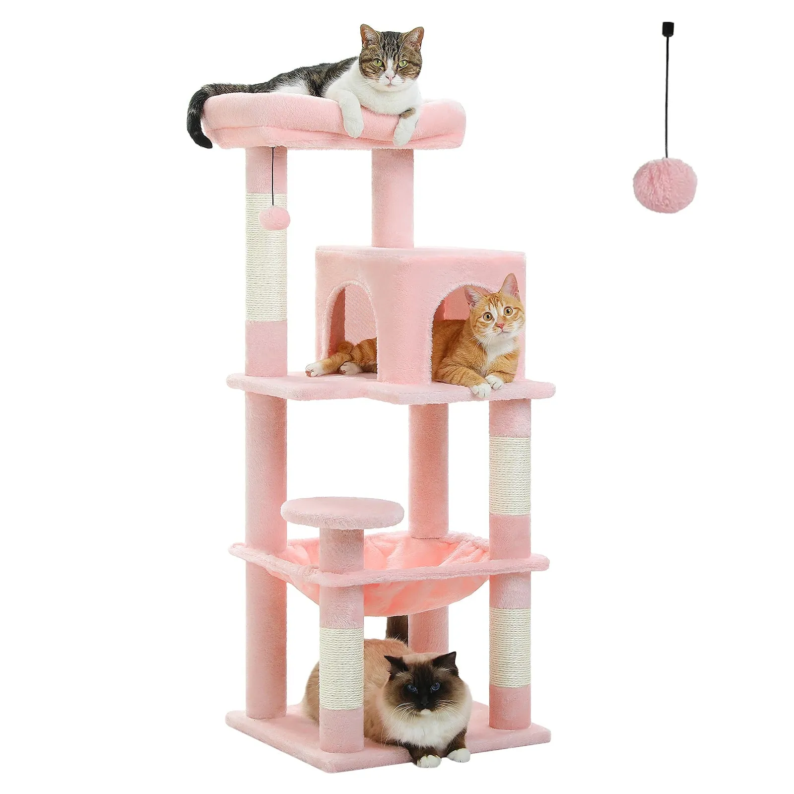 5-Level Indoor Cat Tree with Metal Frame and Top Perch