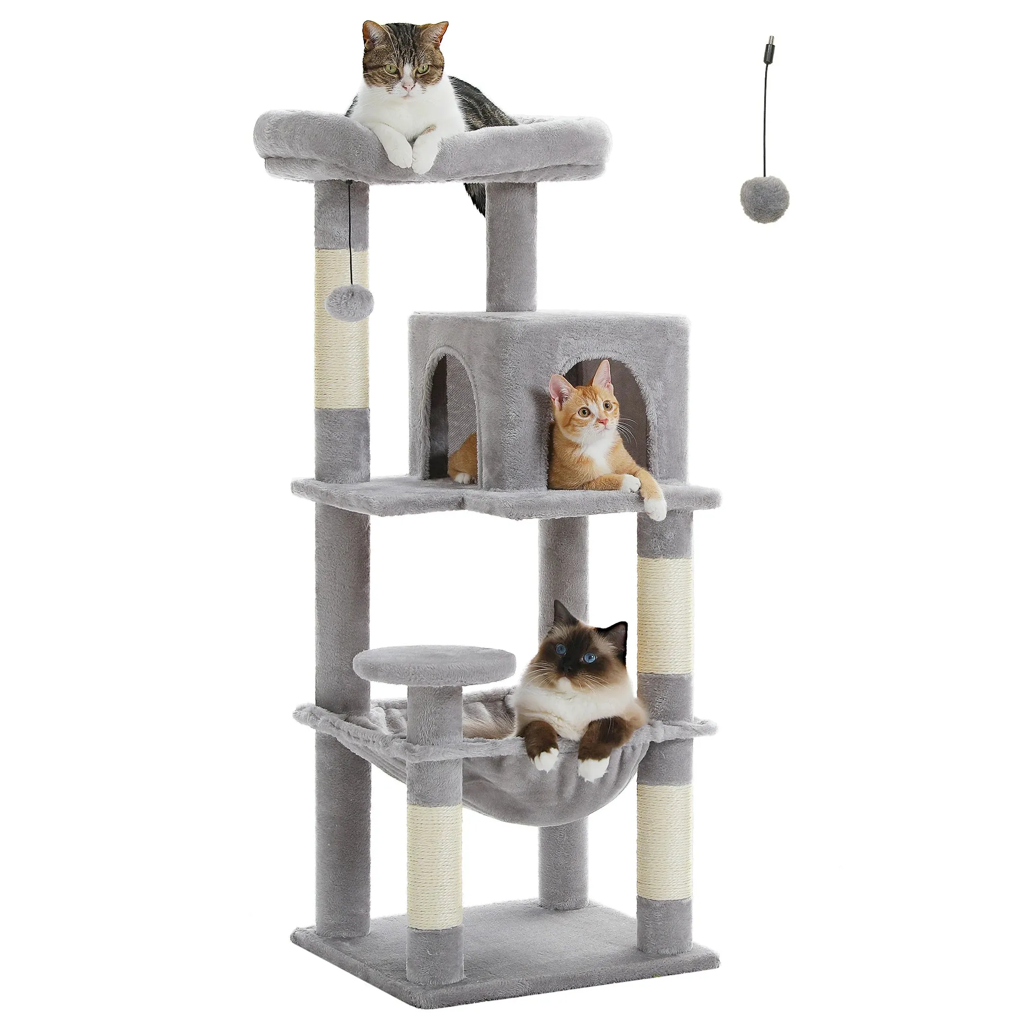 5-Level Indoor Cat Tree with Metal Frame and Top Perch