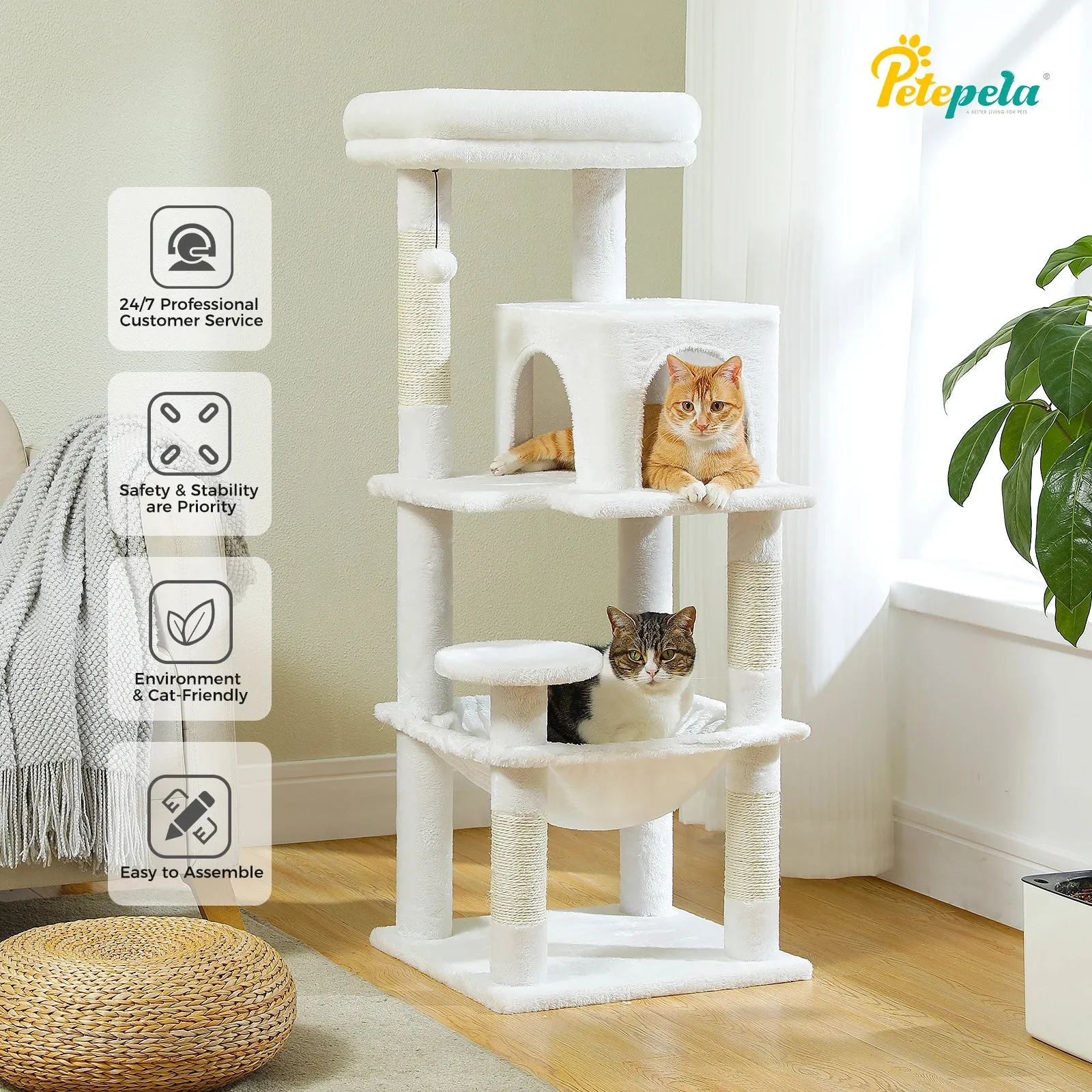 5-Level Indoor Cat Tree with Metal Frame and Top Perch