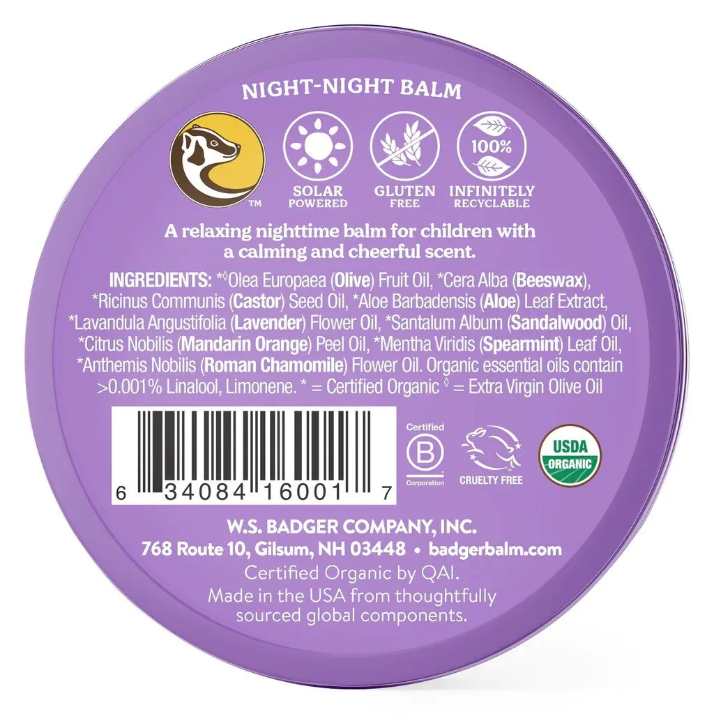 Badger Night Night Balm 2 oz Tin