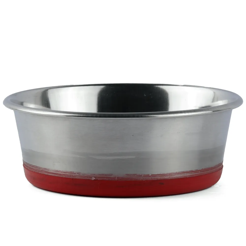 Basil Heavy Dish with Silicon Bowl for Dogs (Maroon)