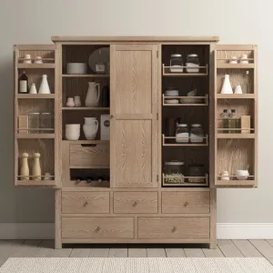 Burford Triple Larder Unit in Natural Oak