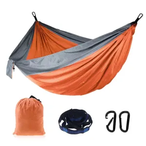 Camping Double Hammock for 2 Persons Portable Outdoor Extended Hammock for Hiking Backpacking Traveling Backyard 8.8' x 4.6'