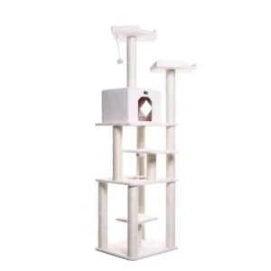 Cat Tree Model B7801, Alabaster, 32"(L)X27"(W)X78"(H)