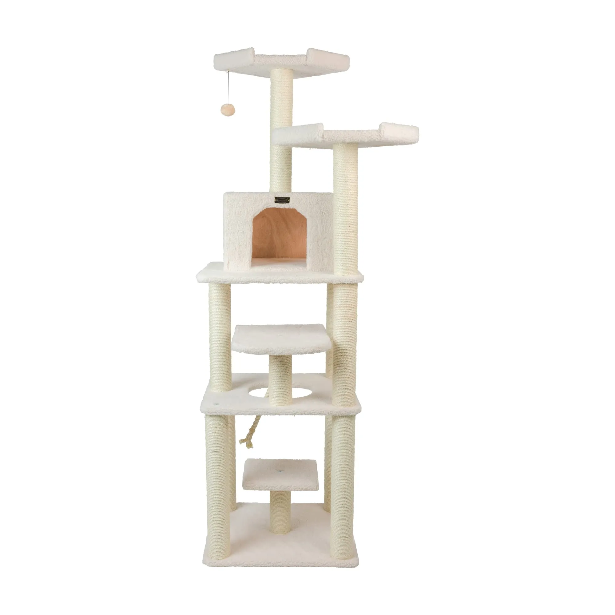 Cat Tree Model B7801, Alabaster, 32"(L)X27"(W)X78"(H)