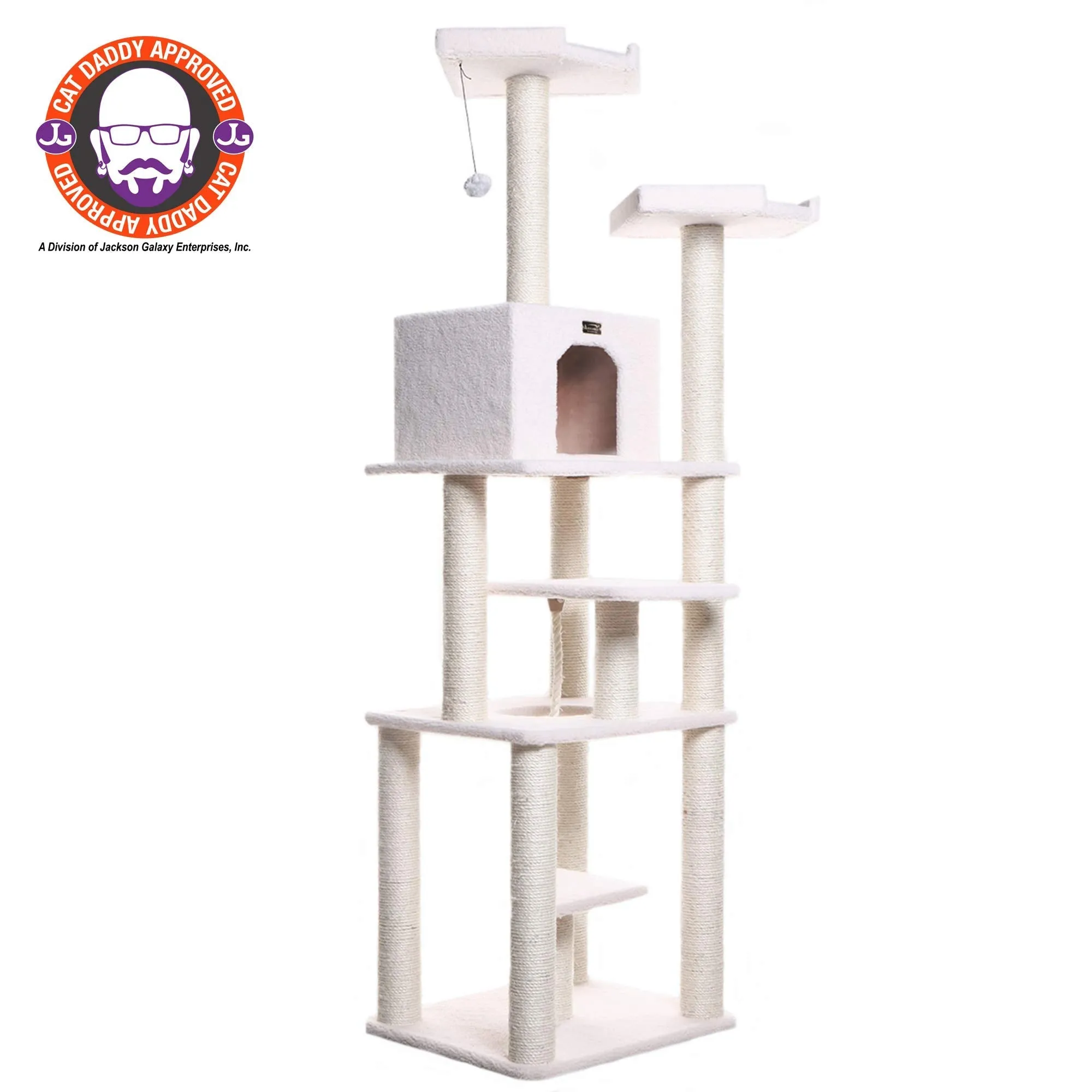 Cat Tree Model B7801, Alabaster, 32"(L)X27"(W)X78"(H)