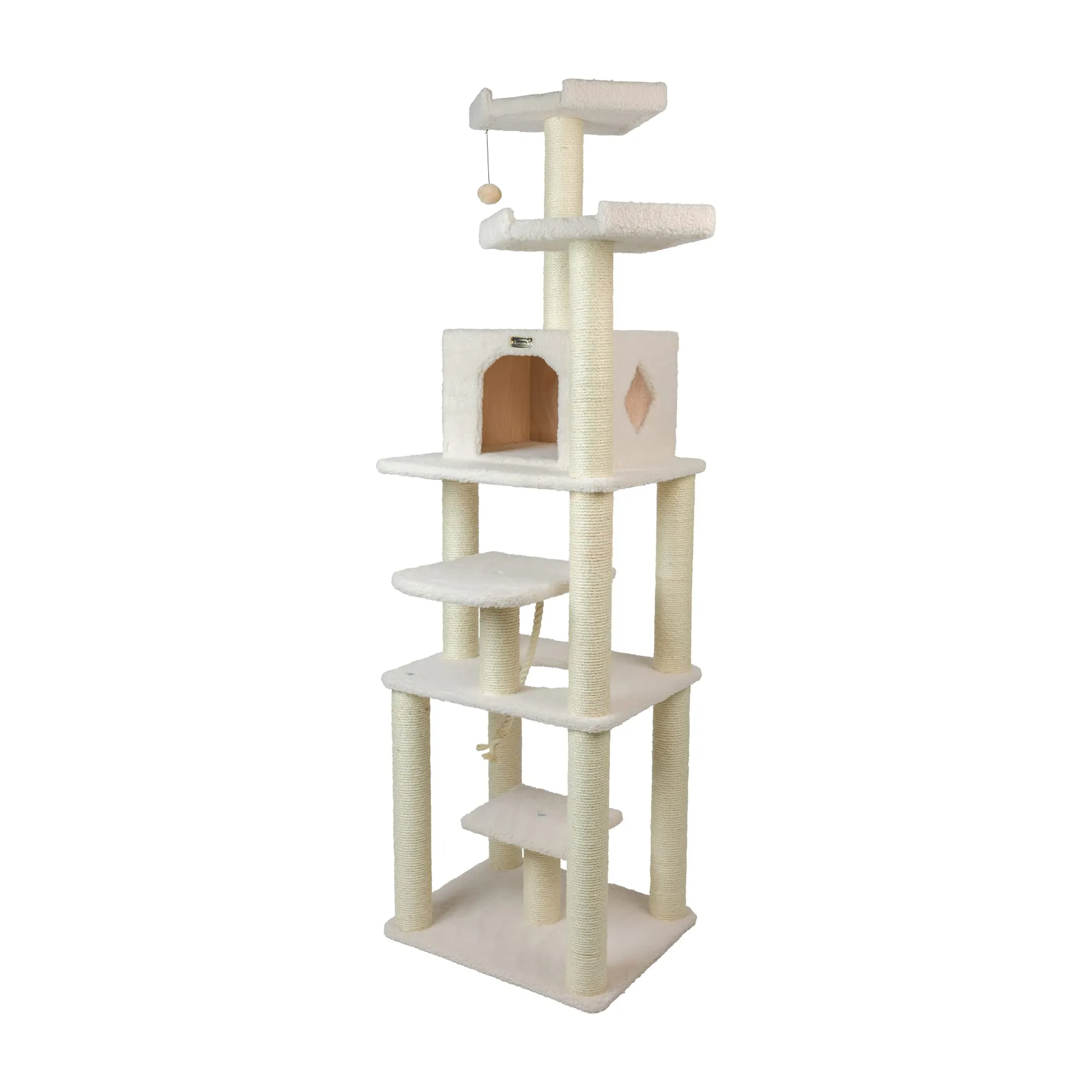 Cat Tree Model B7801, Alabaster, 32"(L)X27"(W)X78"(H)