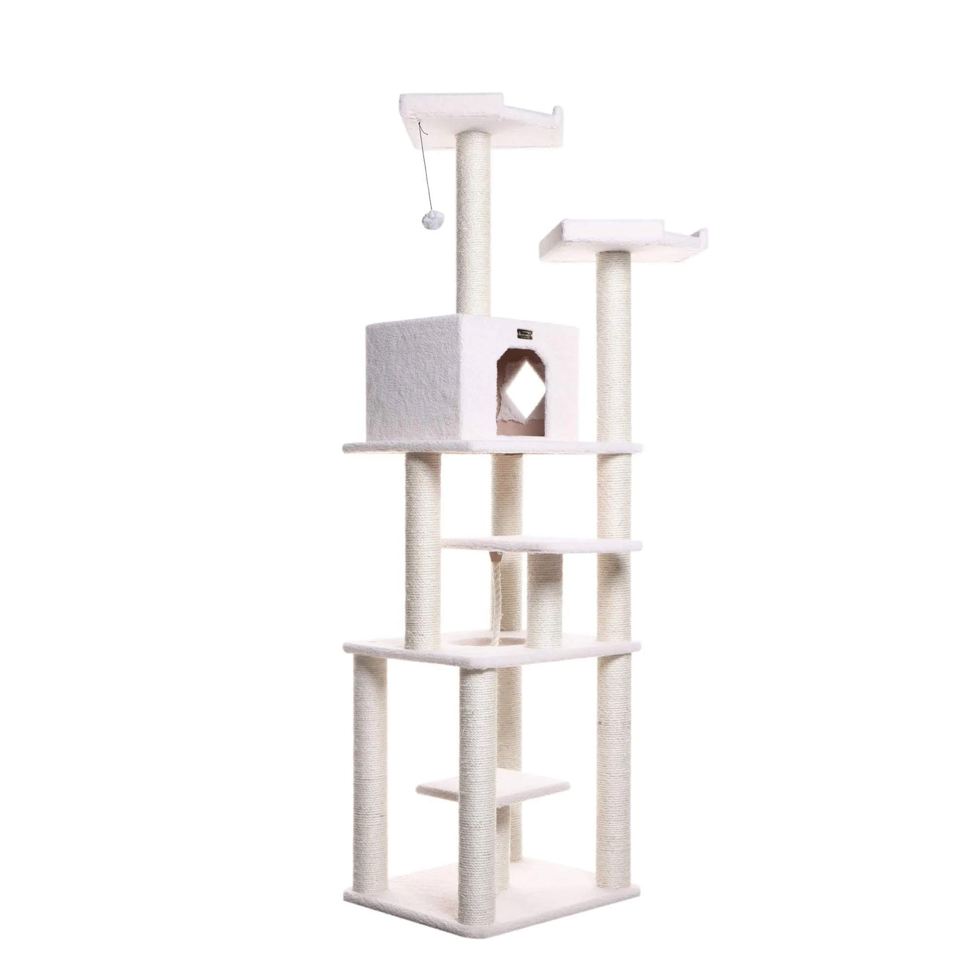 Cat Tree Model B7801, Alabaster, 32"(L)X27"(W)X78"(H)