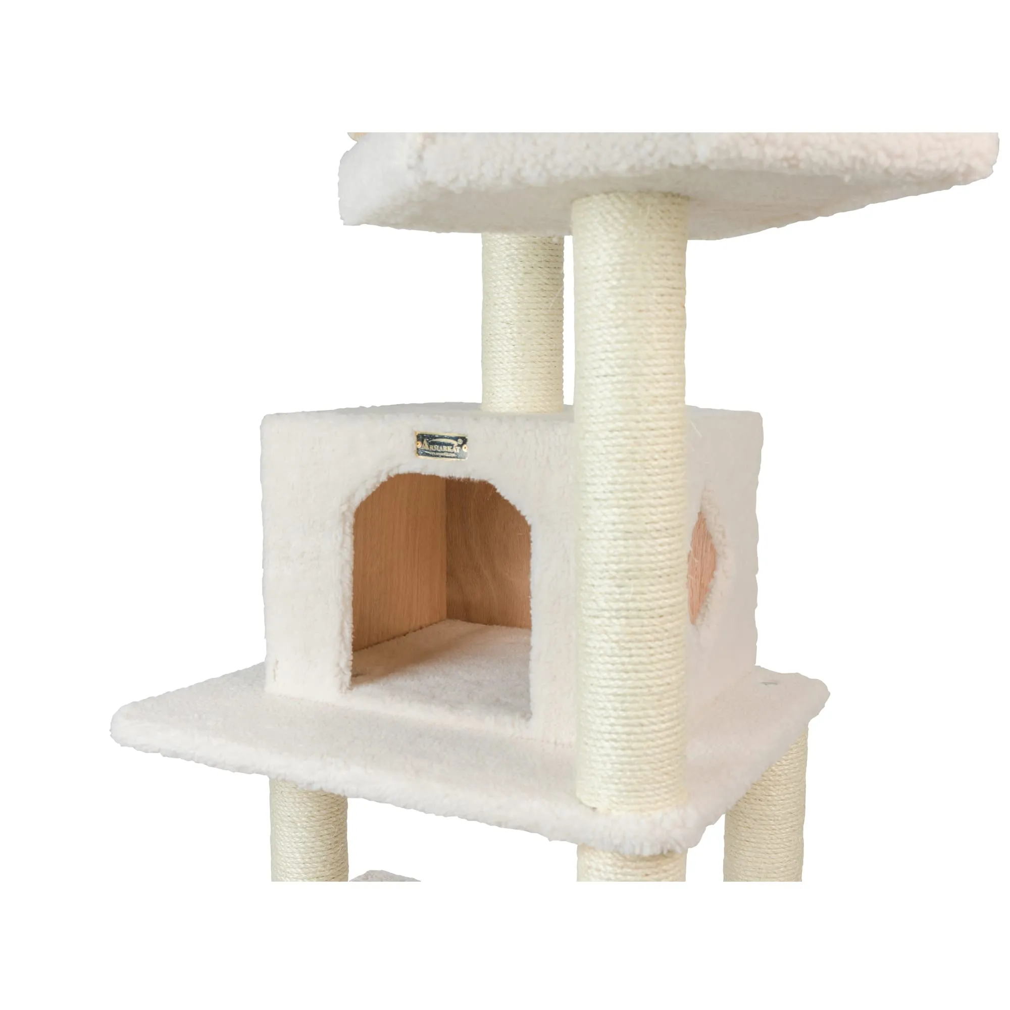 Cat Tree Model B7801, Alabaster, 32"(L)X27"(W)X78"(H)