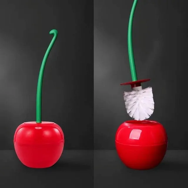 Cherry Shape Toilet Brush Holder Set