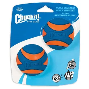 CHUCKIT - Ultra Squeaker Ball Medium - 2 Balls