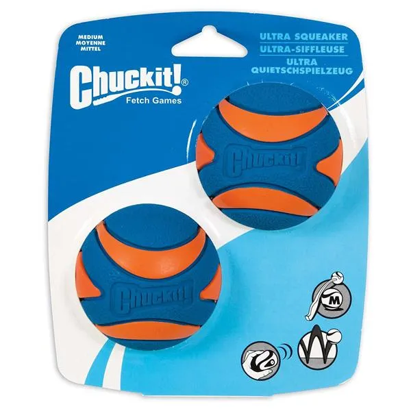 CHUCKIT - Ultra Squeaker Ball Medium - 2 Balls