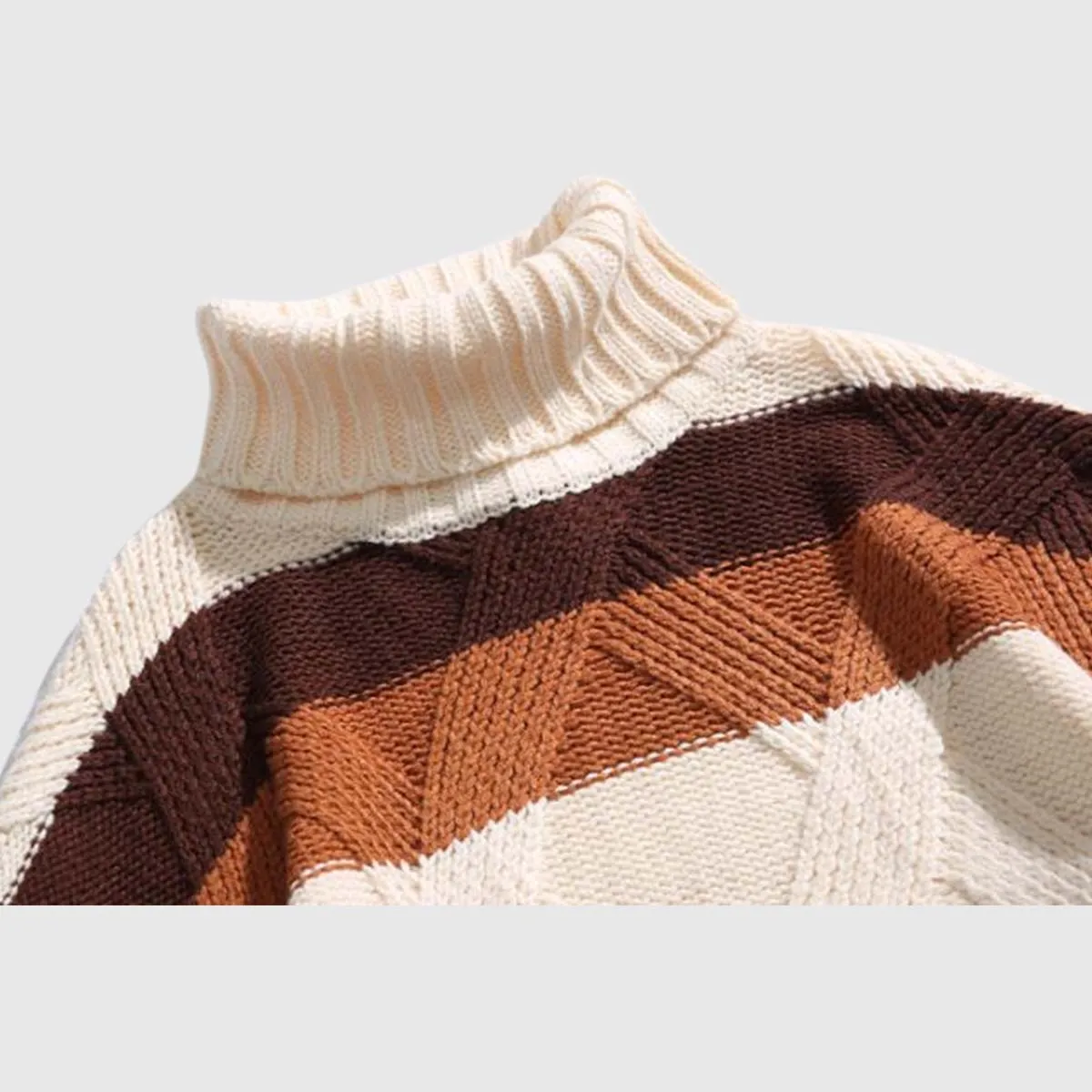 Colorblock Turtleneck Sweater