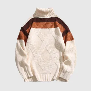 Colorblock Turtleneck Sweater