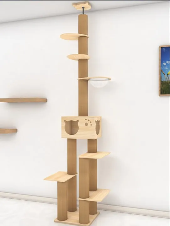 DDhouse Sky-high feline paradise Floor to Ceiling Cat Tree Condo/ Cat House