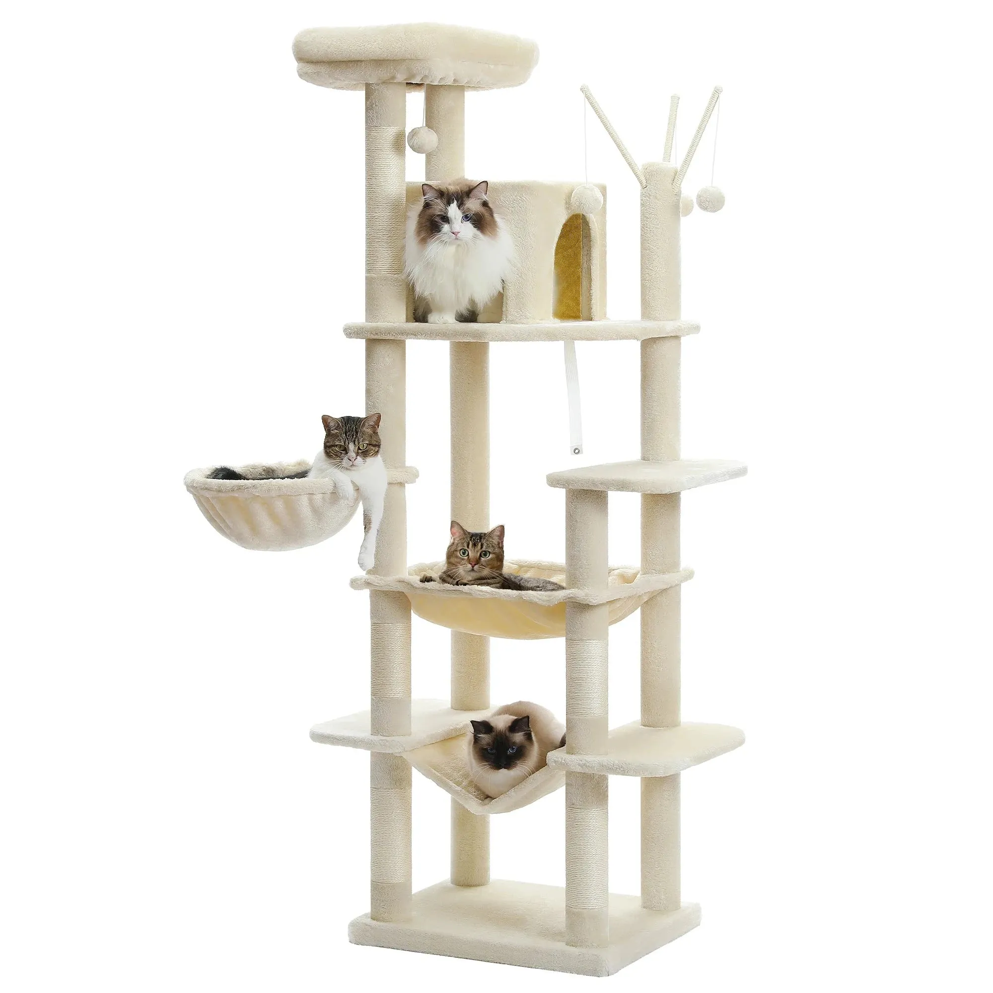 Deluxe Multi-Cat Tower Tree - 175cm High with 6-Tier Structure