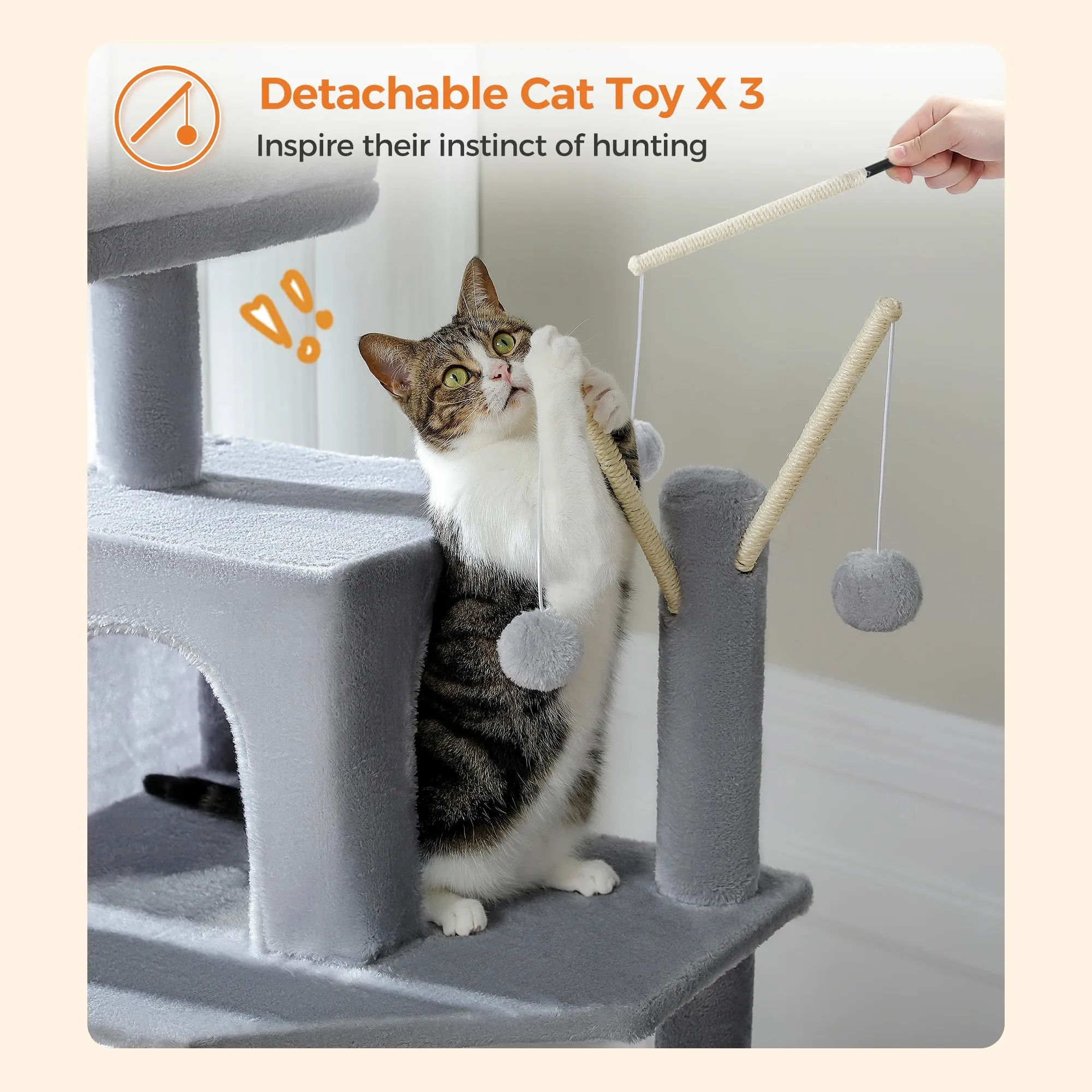 Deluxe Multi-Cat Tower Tree - 175cm High with 6-Tier Structure