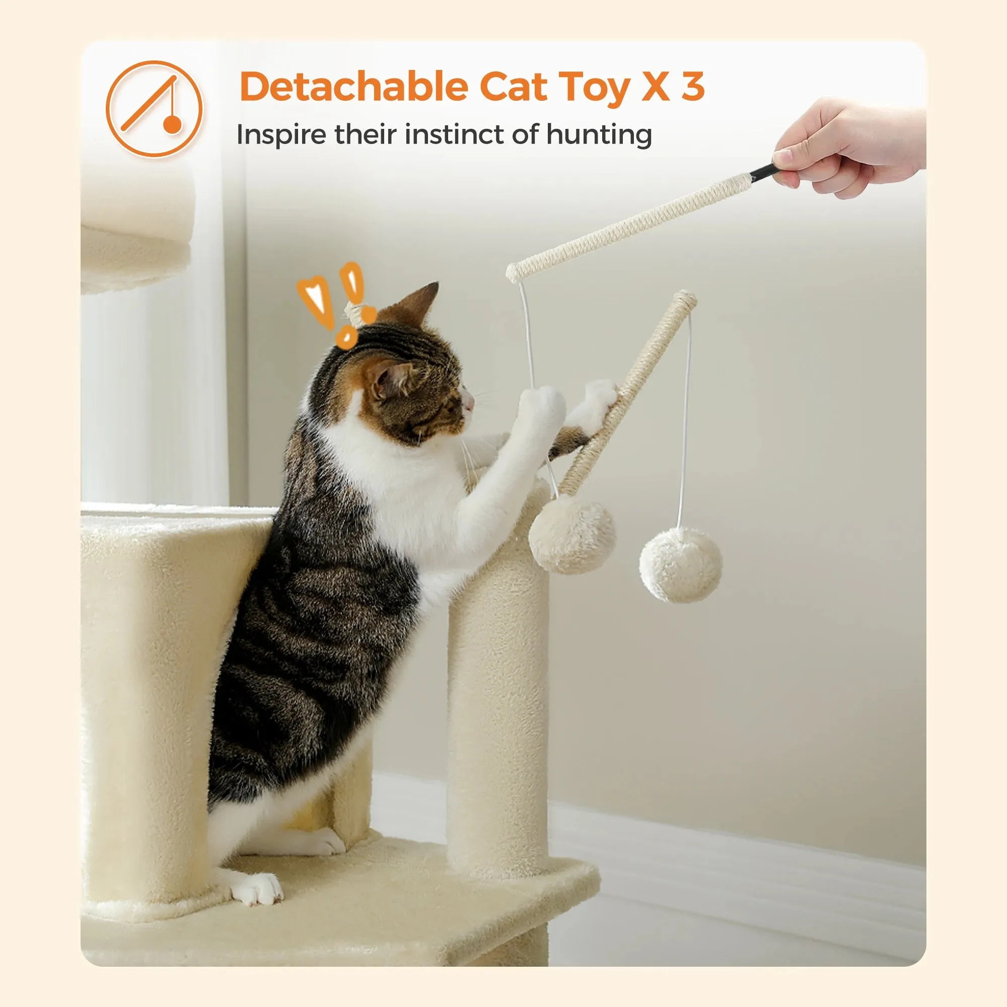 Deluxe Multi-Cat Tower Tree - 175cm High with 6-Tier Structure