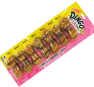 Dingo Meat In The Middle Porkie Porkhide Chew Mini 7ct