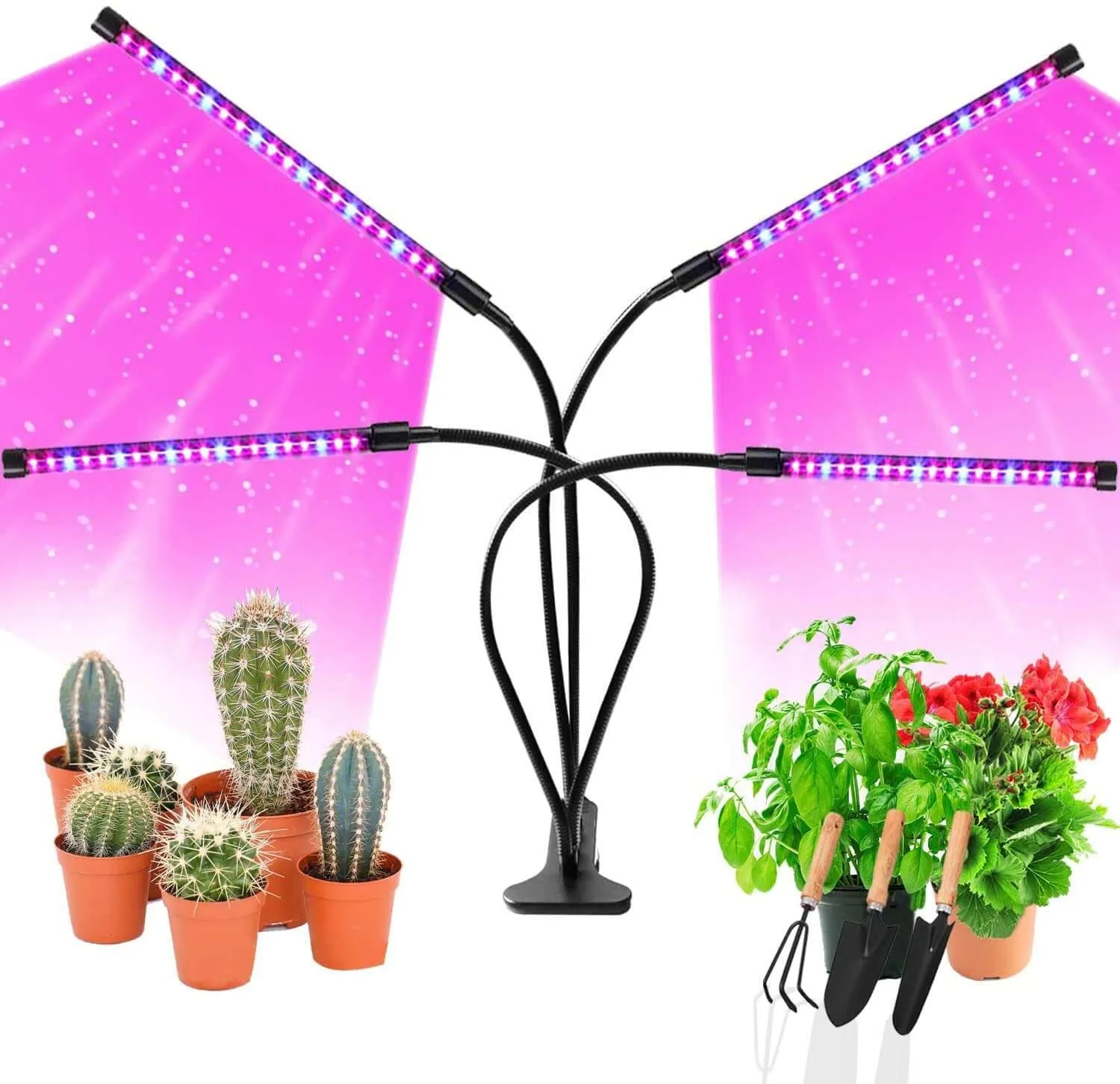 Four Head LED Plant Grow Light Indoor Lamp For Fruit Veg Flowers