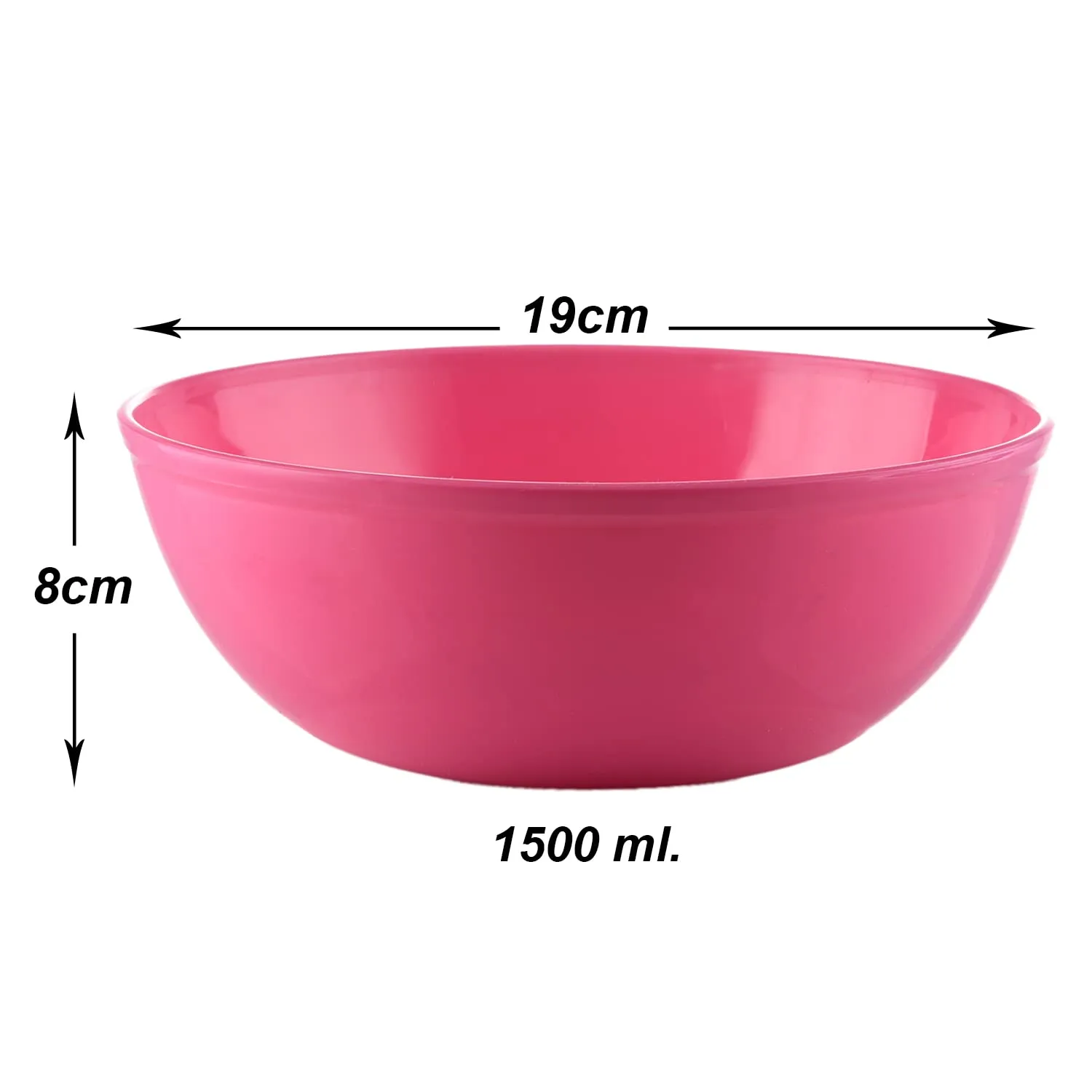 Heart Home Bowls|Plastic Dishwasher Safe Bowl|Multipurpose Serving Bowls|Bowls for Kitchen|Microwave Safe Bowls for Salad|Soup|Pasta|1500 ML|Pack of 6 (Multicolor)