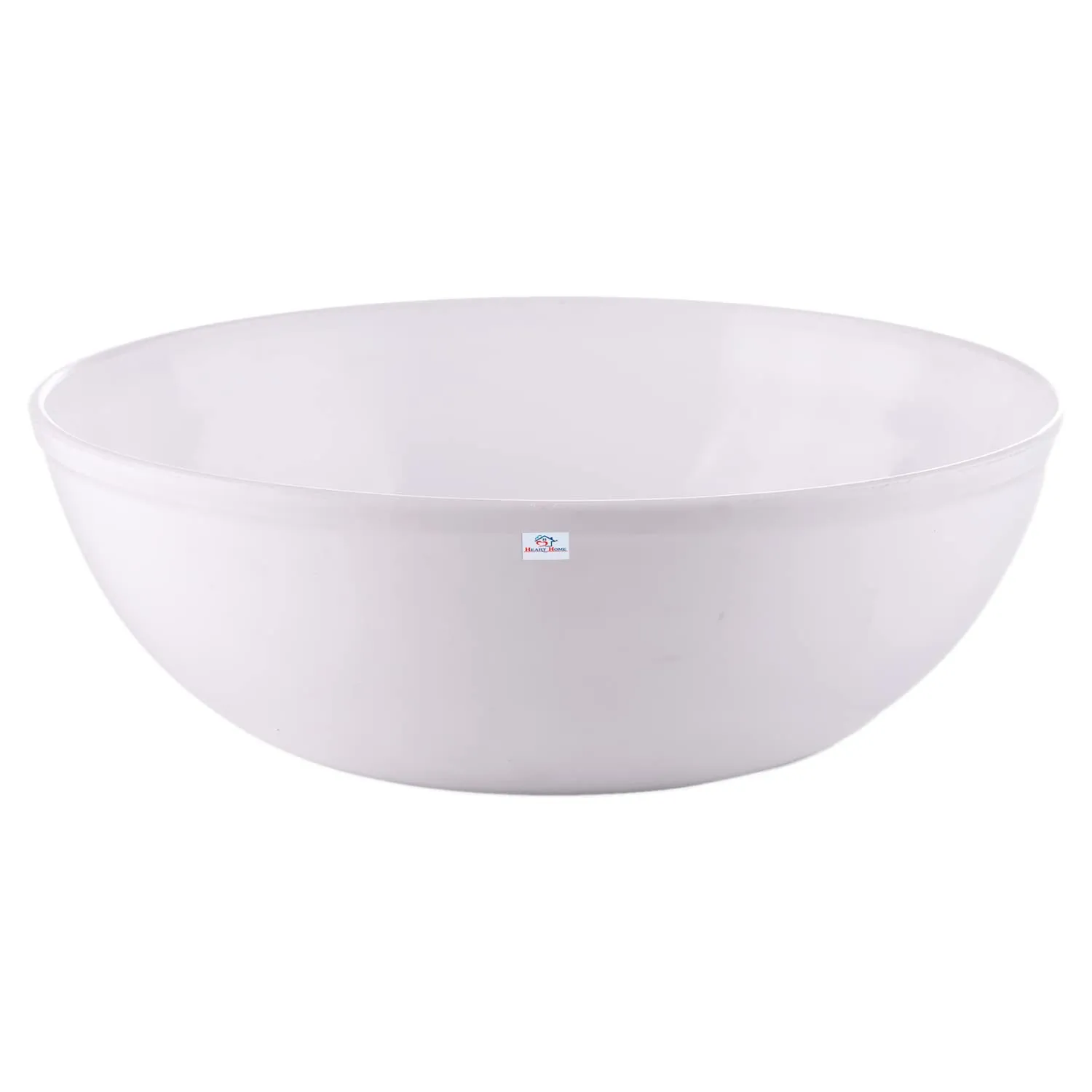 Heart Home Bowls|Plastic Dishwasher Safe Bowl|Multipurpose Serving Bowls|Bowls for Kitchen|Microwave Safe Bowls for Salad|Soup|Pasta|1500 ML|Pack of 6 (White)