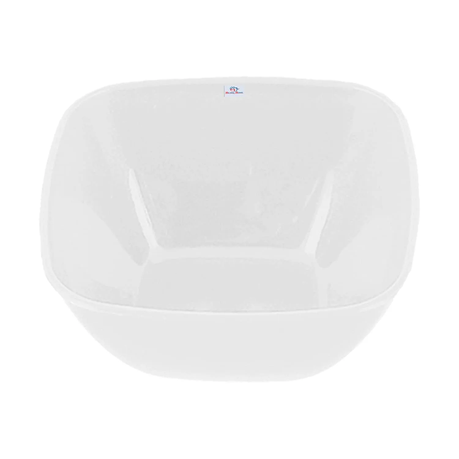 Heart Home Bowls|Plastic Serving Square Bowls|Katori for Kitchen|Microwave Safe Bowls for Rice|Soup|Pasta|250 ML|Pack of 6 (White)