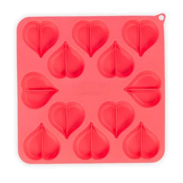 Messy Mutts Heart Shape Silicone Bake and Freeze Dog Treat Maker Molds (Pack of 2: 8.85" x 8.85" (12 heart-shaped cavities) each, Watermelon - Blue)