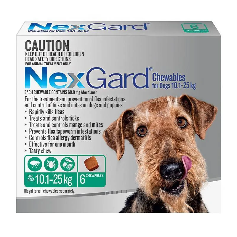 Nexgard Dog 10.1-25kg Green 6 Pack