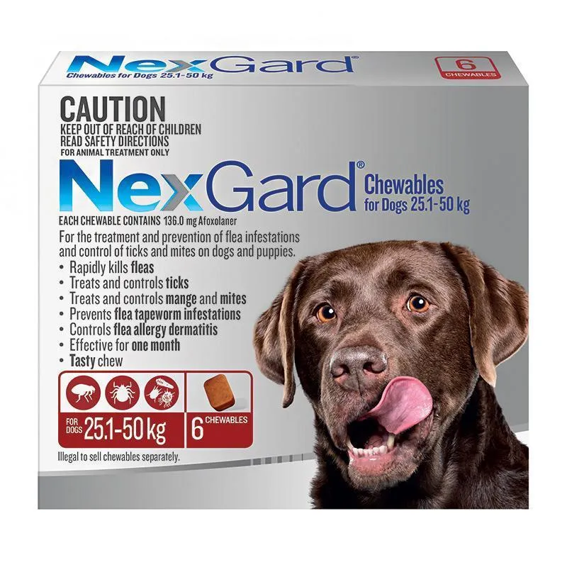 Nexgard Dog 25.1-50kg Brown 6 Pack