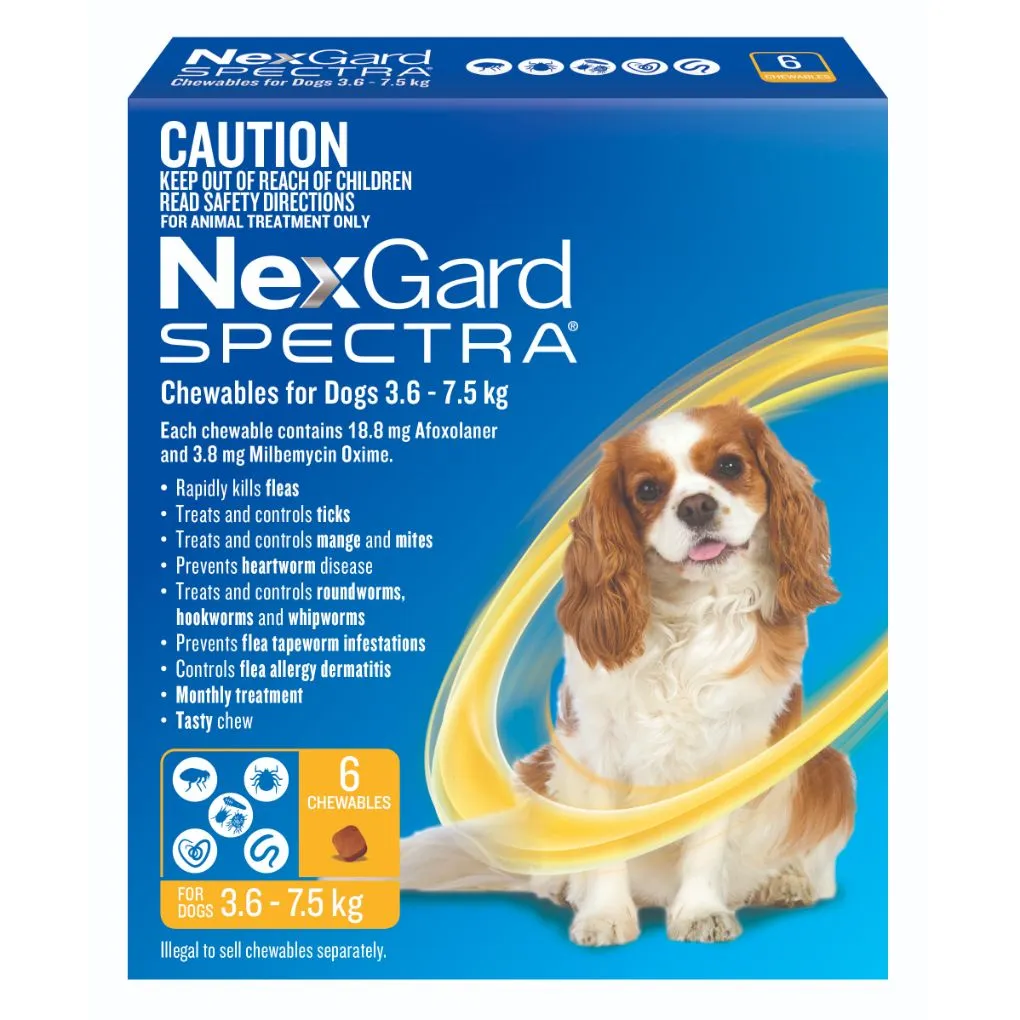 Nexgard Spectra Chews for Dog 3.6-7.5kg Yellow