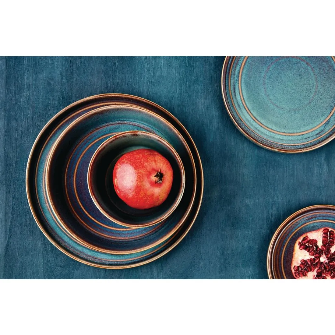 Olympia Cavolo Flat Round Bowls Iridescent 220mm (Pack of 4) - FD913