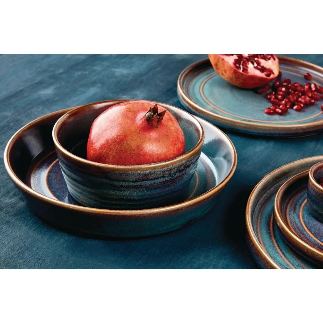 Olympia Cavolo Flat Round Bowls Iridescent 220mm (Pack of 4) - FD913