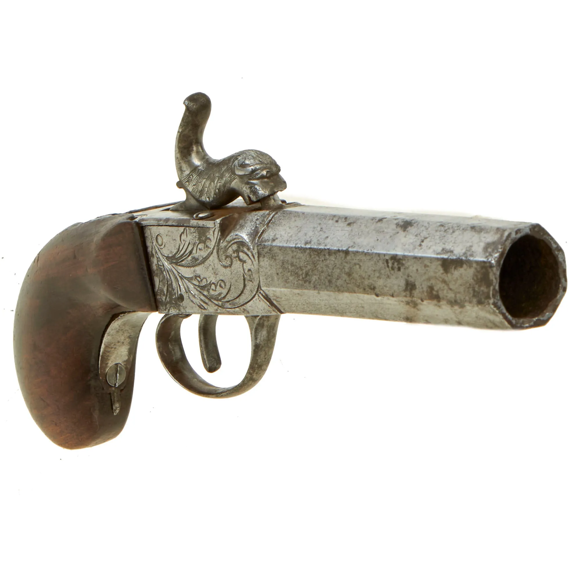 Original 19th Century U.S. "Man Stopper" Pocket Percussion Pistol with .70" Bore Octagonal Barrel - Circa 1850