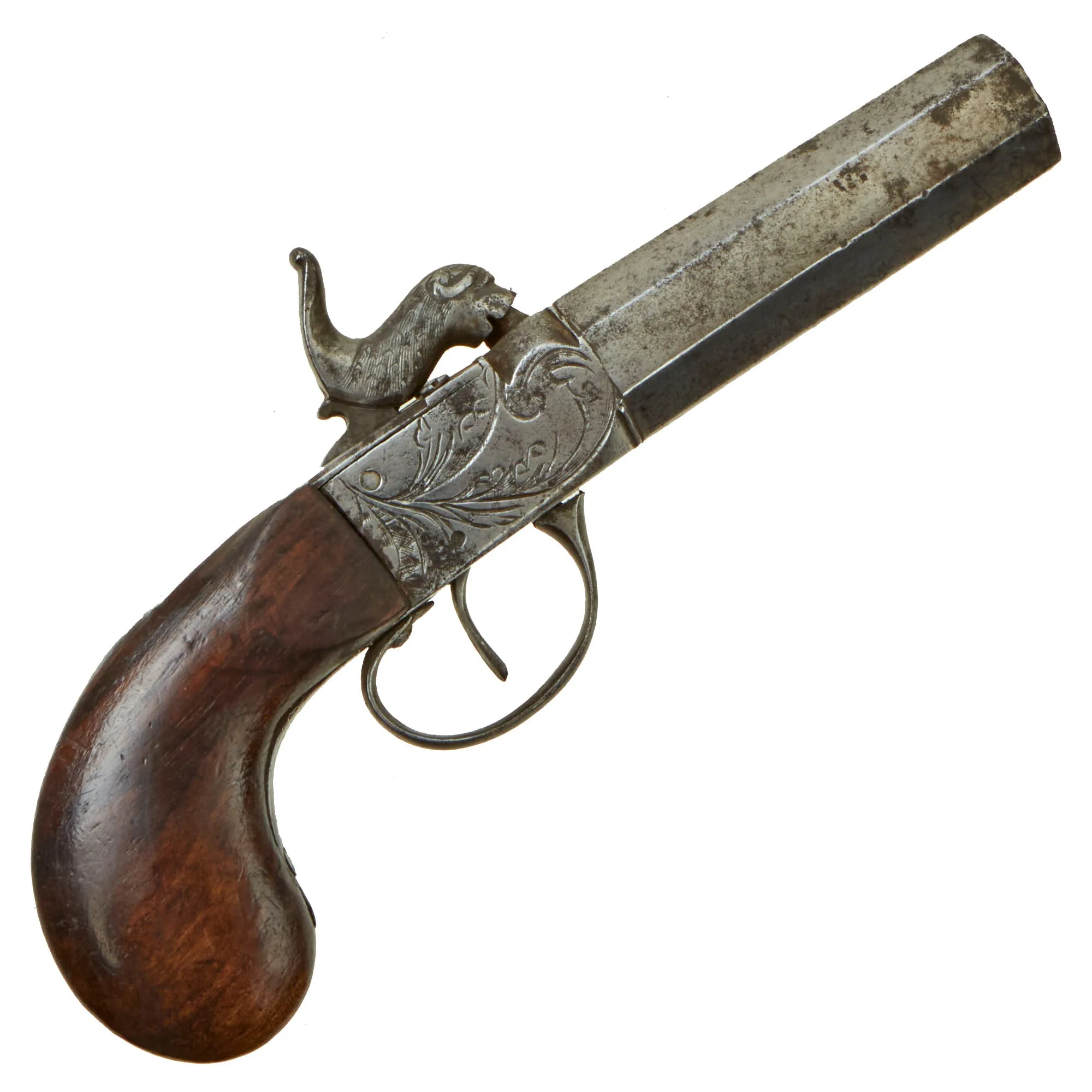 Original 19th Century U.S. "Man Stopper" Pocket Percussion Pistol with .70" Bore Octagonal Barrel - Circa 1850