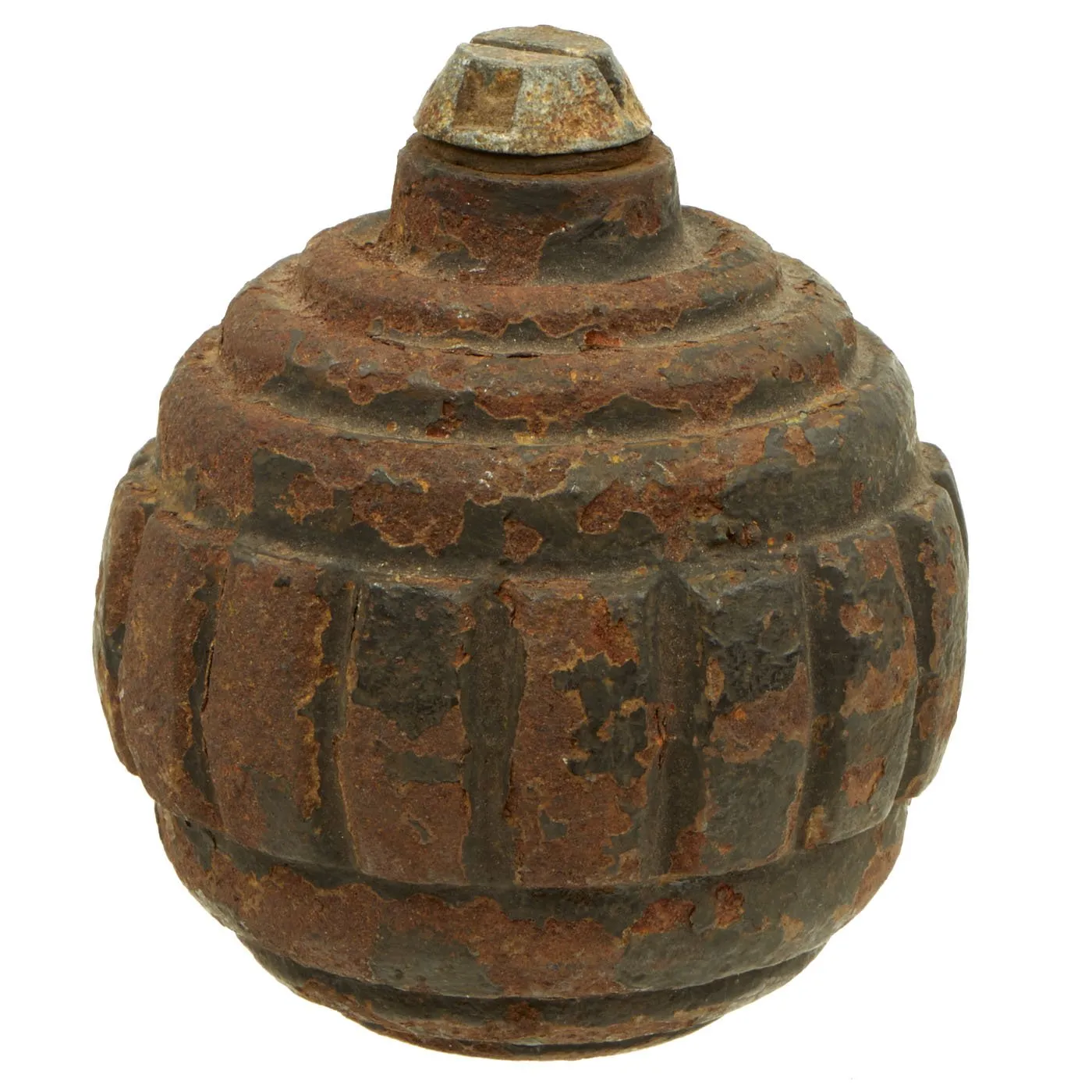 Original German WWI Model 1915 n/A Ball Hand Fragmentation Inert Grenade with Transport Plug - Kugelhandgranate