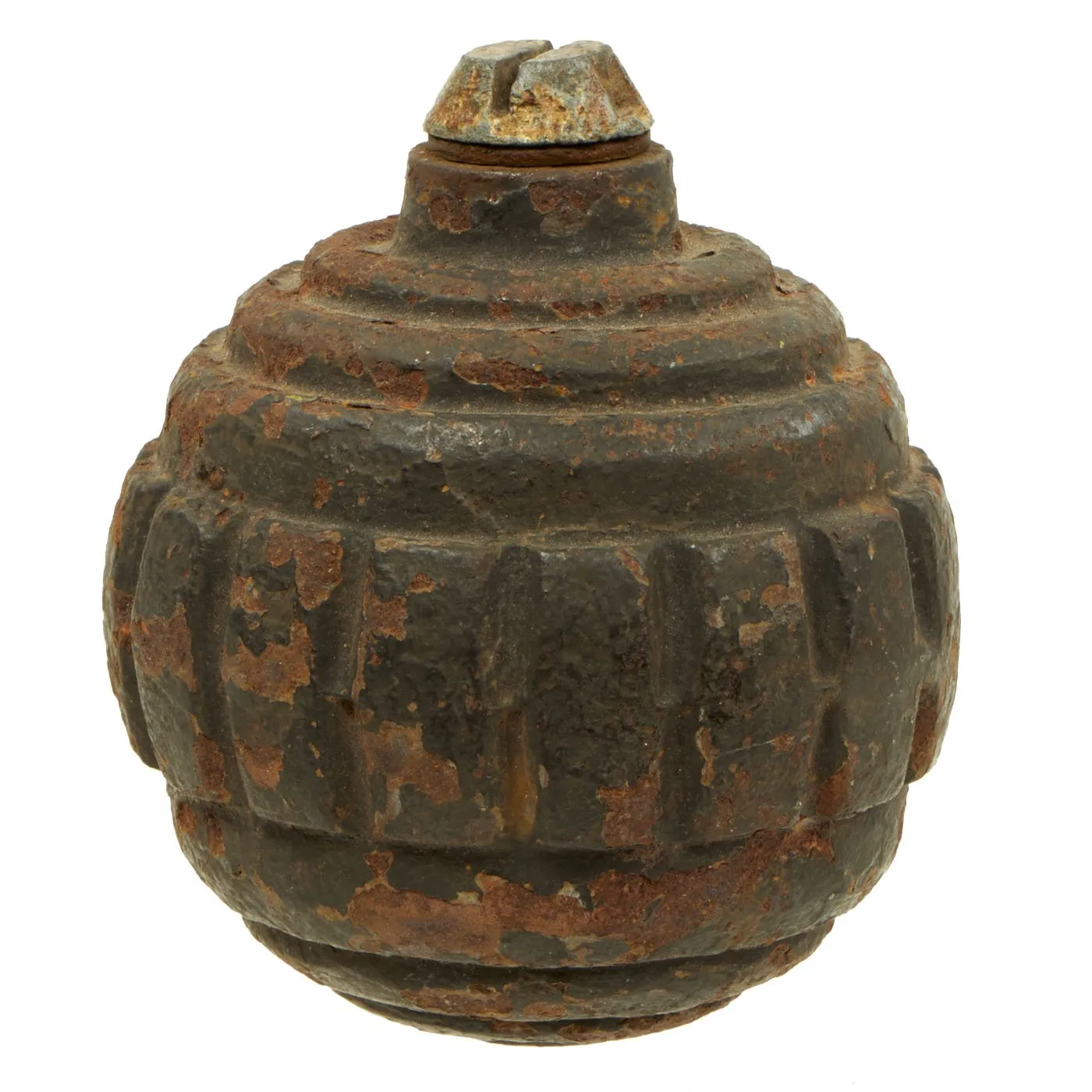 Original German WWI Model 1915 n/A Ball Hand Fragmentation Inert Grenade with Transport Plug - Kugelhandgranate