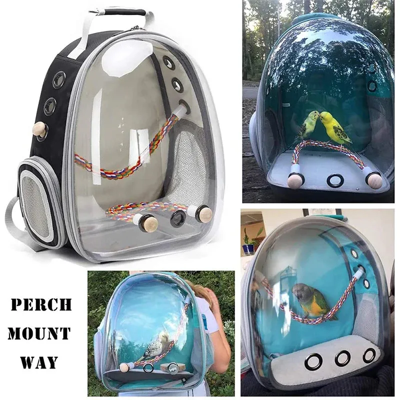 Pet Bird Carrier Backpack with Standing Perch