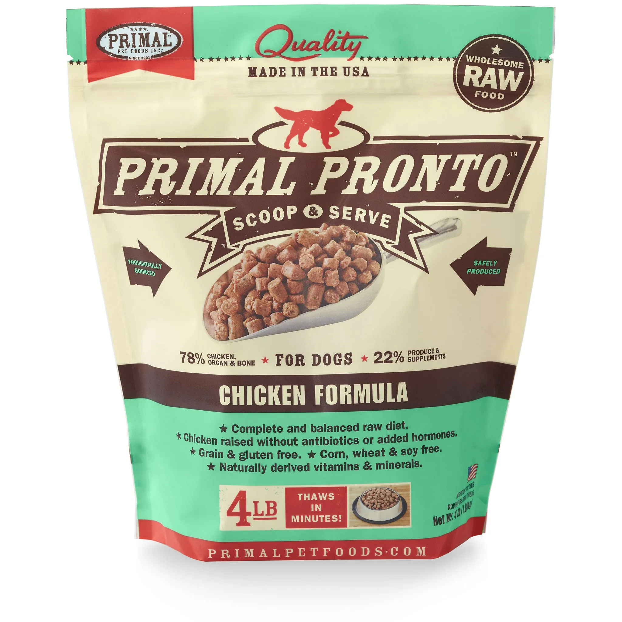 Primal Pronto Dog Chicken 4 lbs