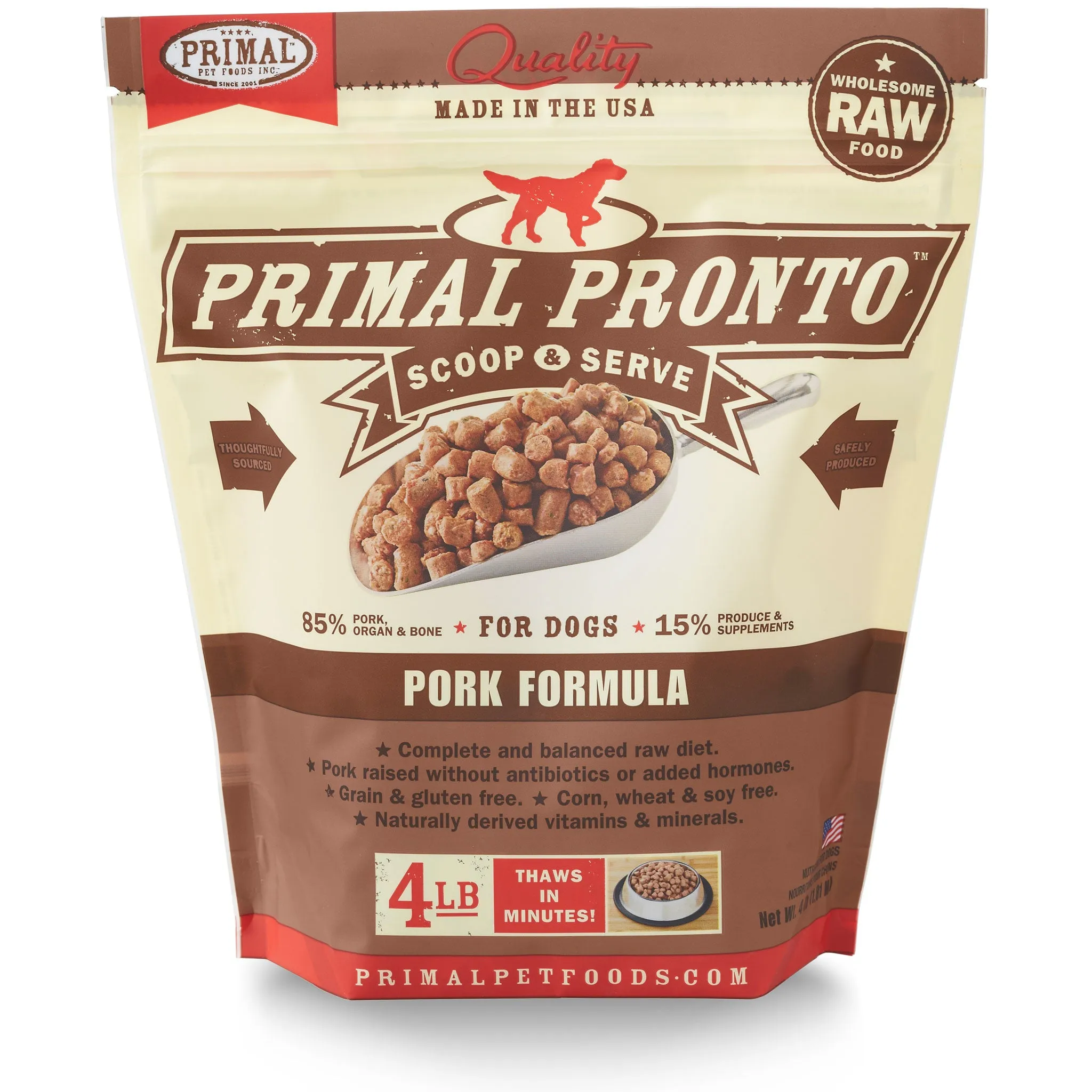 Primal Pronto Dog Pork 4 lbs