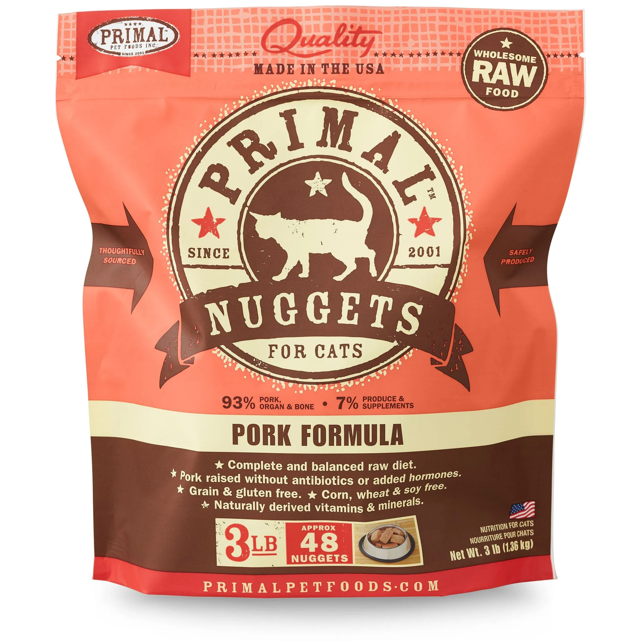 Primal Raw Cat Pork 3 lbs