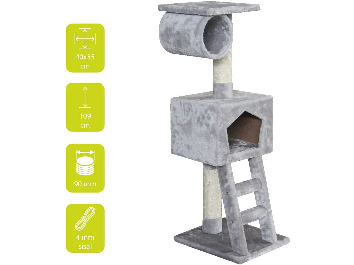 Scratching Tree Classic Cat Tree Abigail 36X30X109Cm Grey