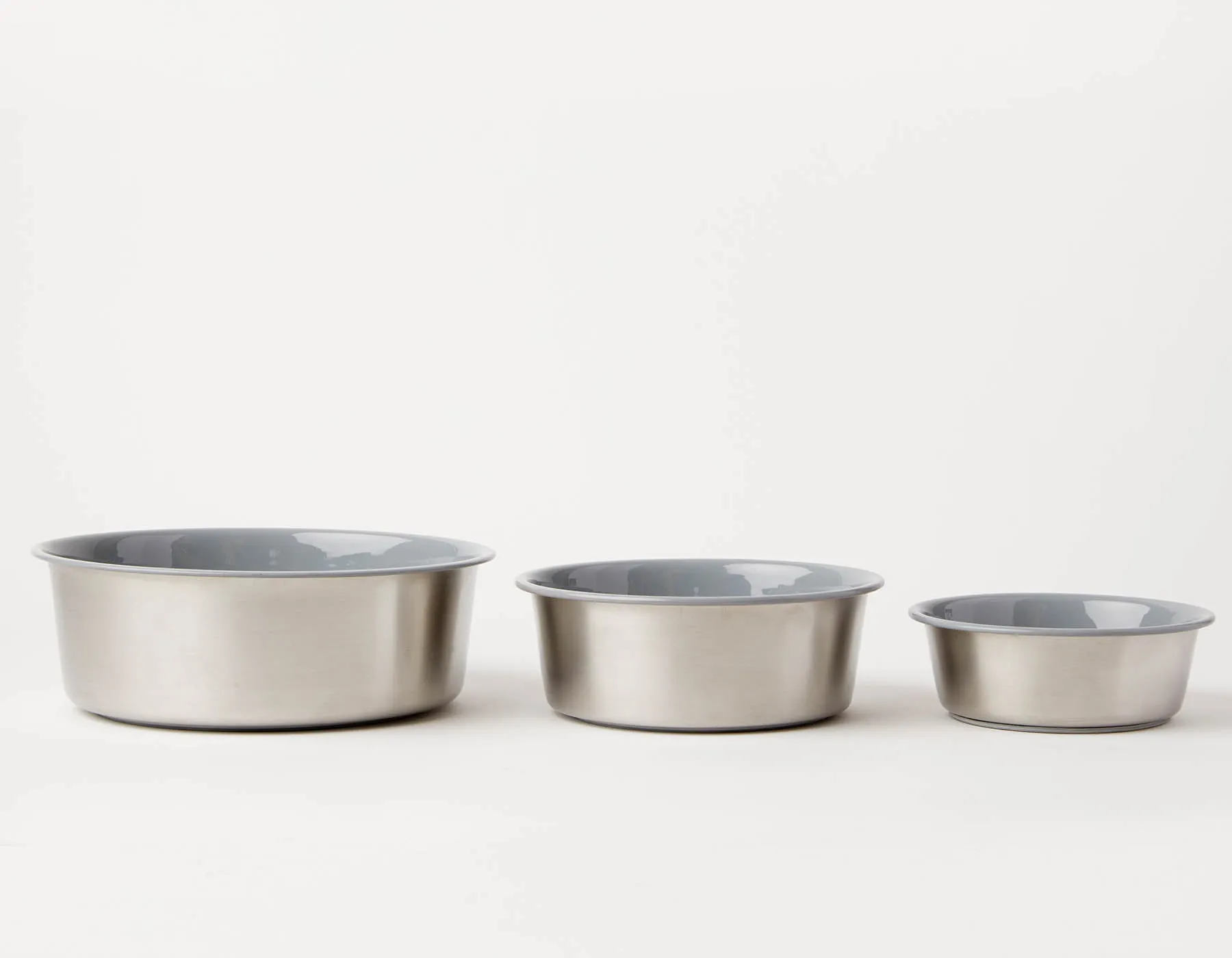 Slow Feeder Dog Bowl Grey - Anti Slip Stainless Steel