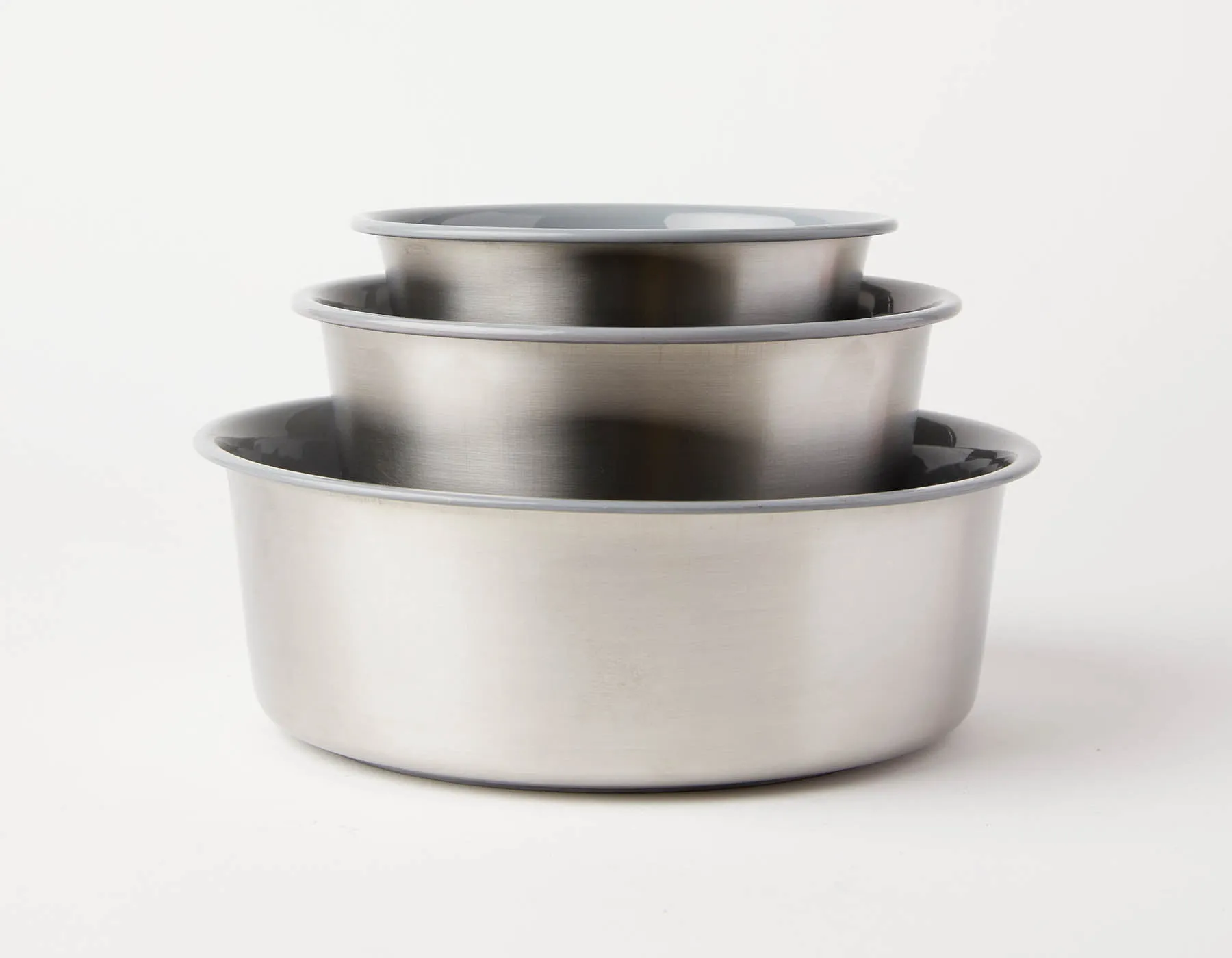 Slow Feeder Dog Bowl Grey - Anti Slip Stainless Steel